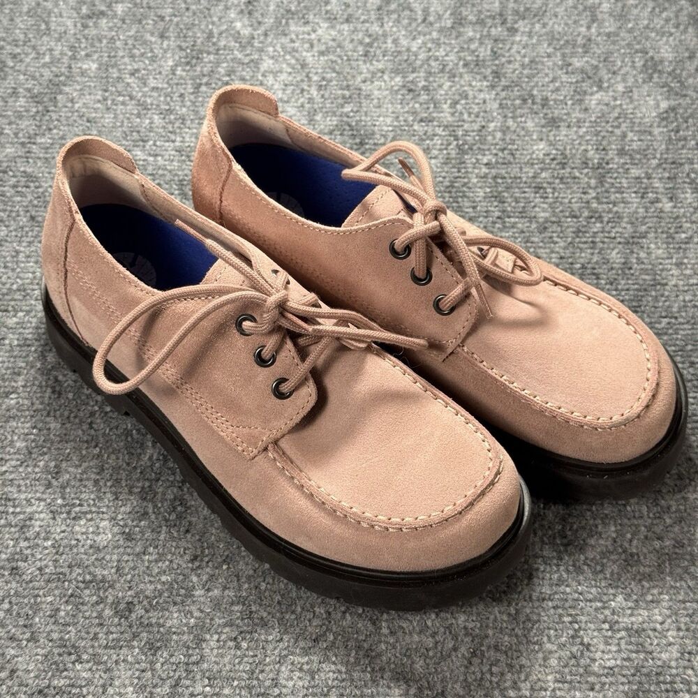 Birkenstock Highwood Moc Lace Low Pink Clay Suede Womens 39 8-8.5 Shoes